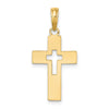 14K Polished Cut-Out Cross Charm