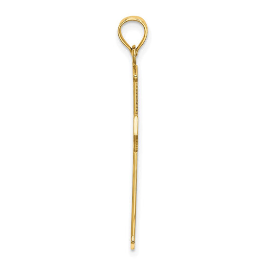 14K Arrow Tip Cross with Cross Accents Charm