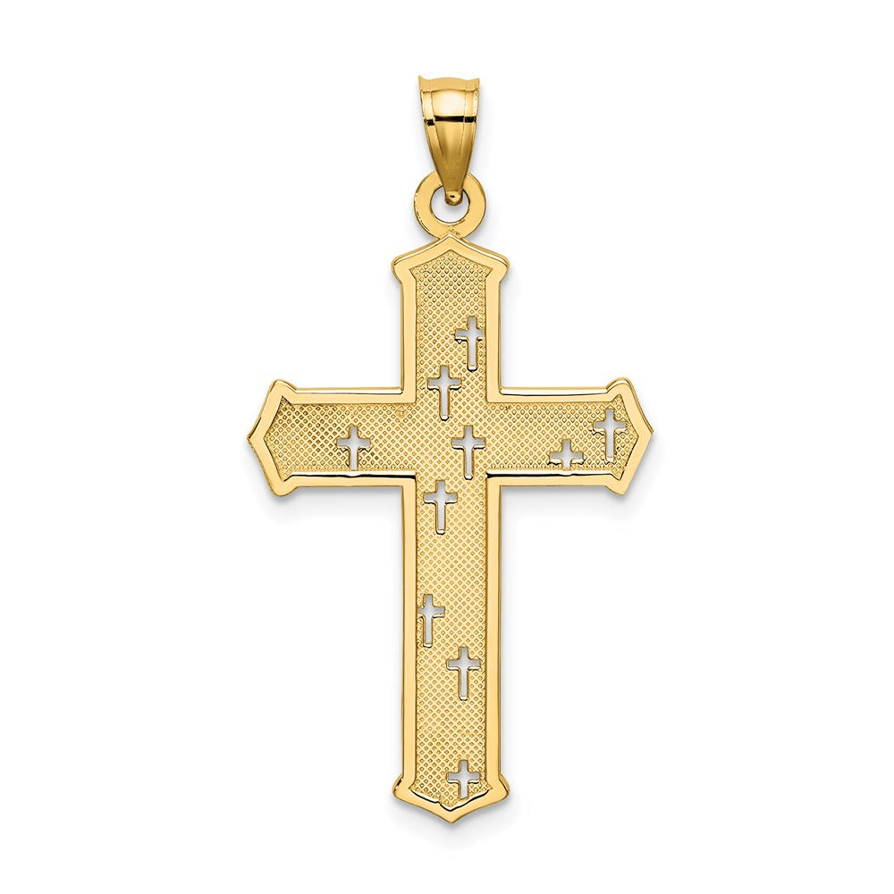 14K Arrow Tip Cross with Cross Accents Charm