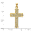 14K Arrow Tip Cross with Cross Accents Charm
