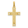 14K Cut-Out Heart with I LOVE JESUS on Reverse Crucifix Charm