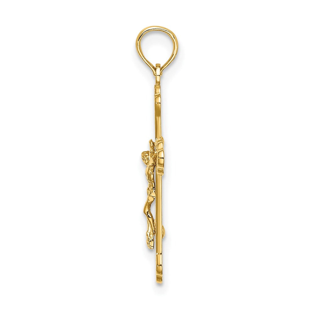14K Inri Crucifix with Scroll Tips Charm