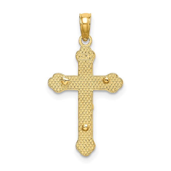 14K Inri Crucifix with Scroll Tips Charm