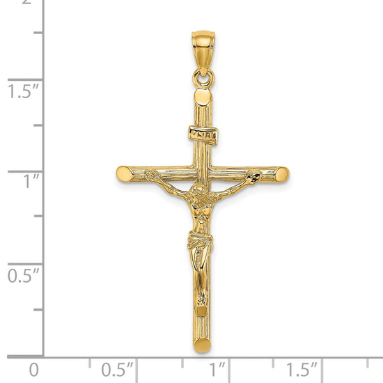 14K Textured Crucifix Charm