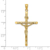 14K Textured Crucifix Charm