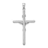 14K White Gold Textured Crucifix Charm