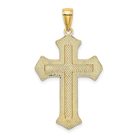 14K 2-D Filigree Center Block Cross Charm