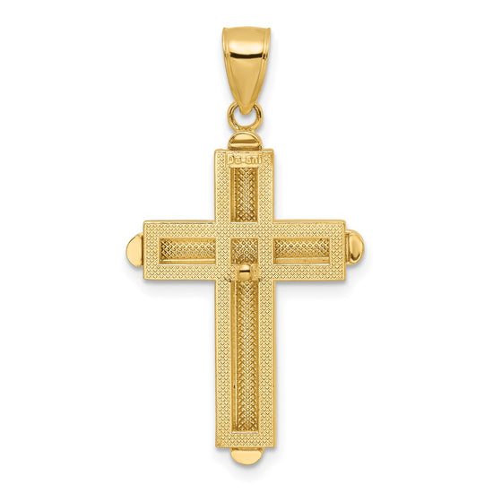 14k Beveled Cross Pendant