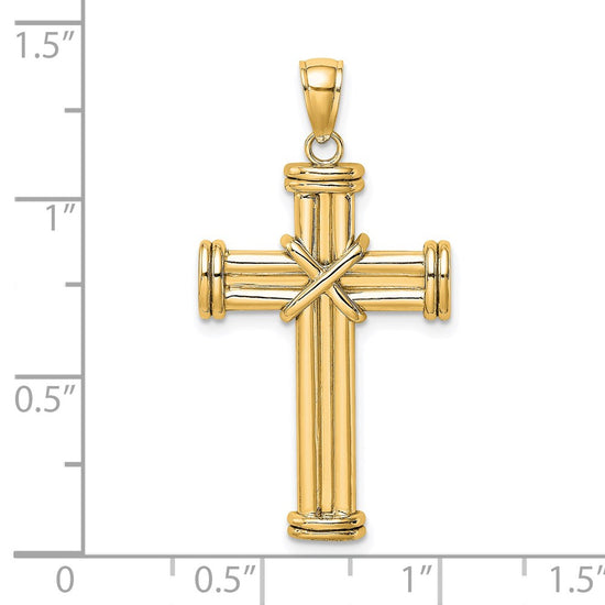14k Polished -X- Center Cross Pendant