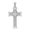 14k White Gold Polished -X- Center Cross Pendant