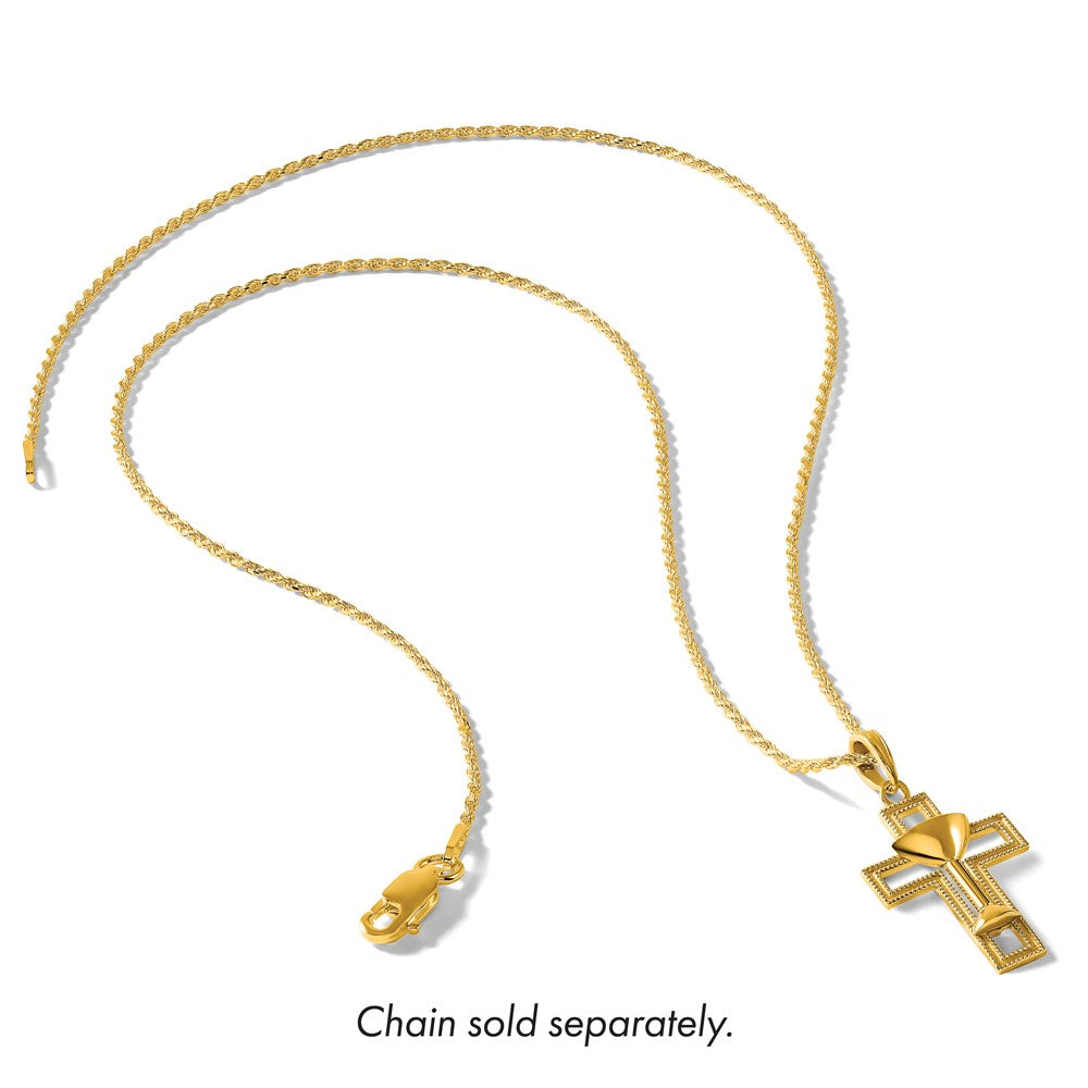 Gold Cross and Cup Pendant