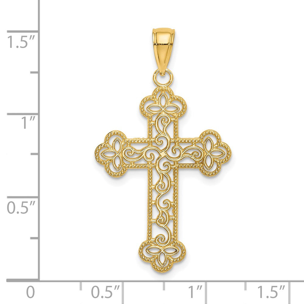 Gold Filigree Cross Pendant