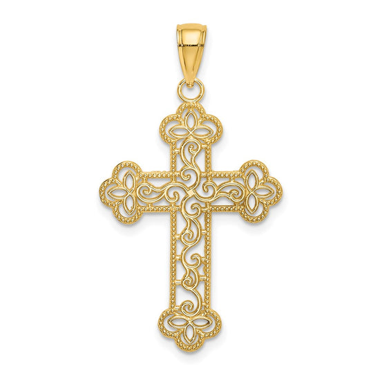 Gold Filigree Cross Pendant