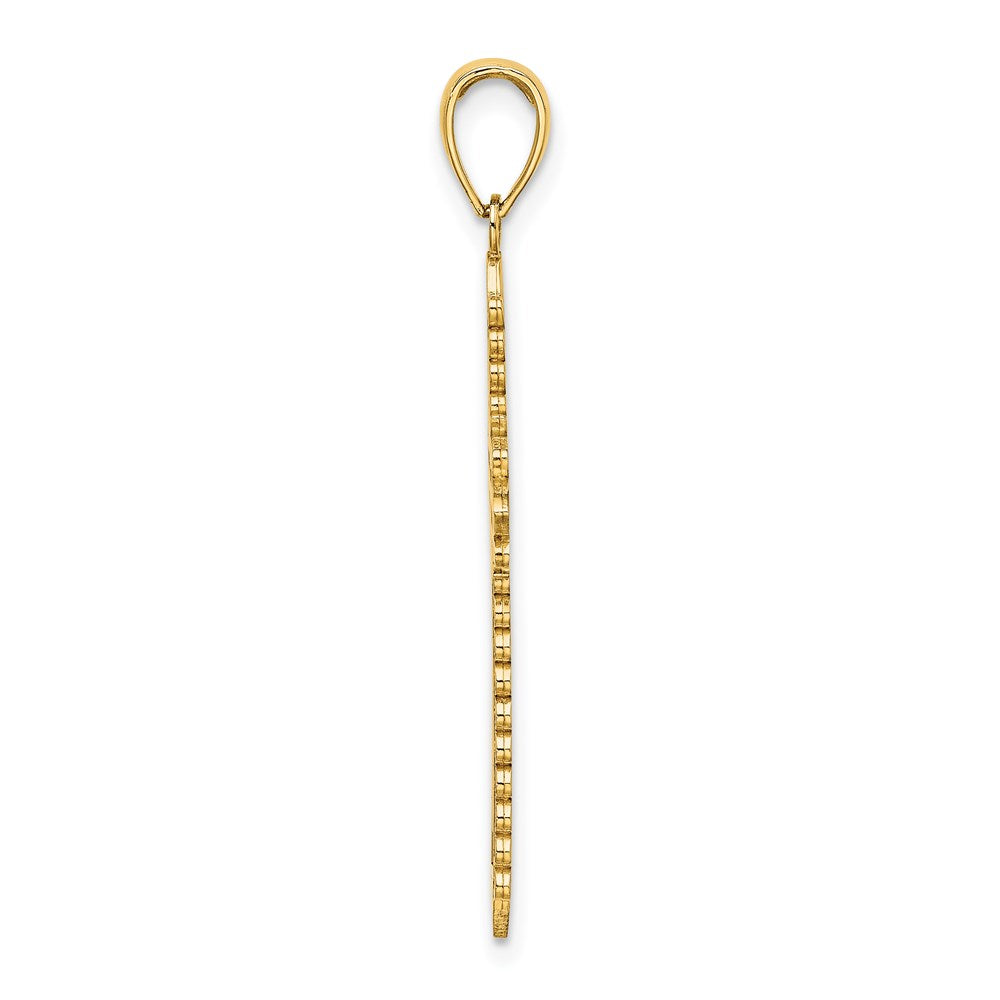 14K Lace Border Cross Charm