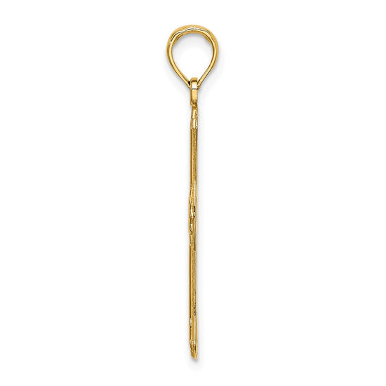14K Textured and Cut-Out Cross Charm