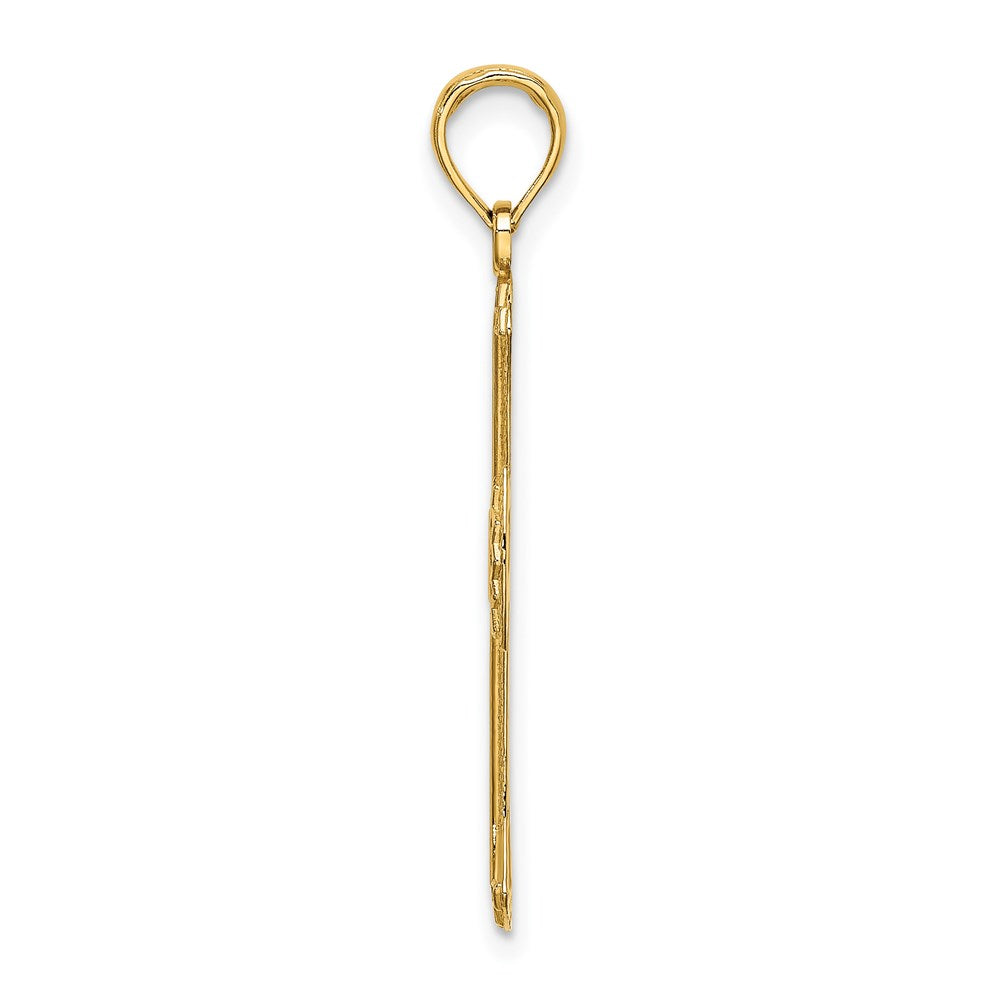 14K Textured and Cut-Out Cross Charm