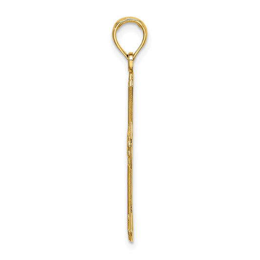 14K Textured and Cut-Out Cross Charm