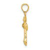 14K Textured with Arrow Ends Cross Charm