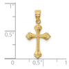 14K Textured with Arrow Ends Cross Charm