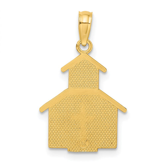 14K Church with Cross On Door Charm