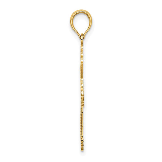 Gold Heart Cross Pendant