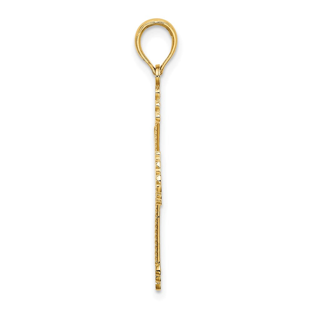 Gold Heart Cross Pendant