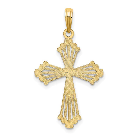 Gold Heart Cross Pendant