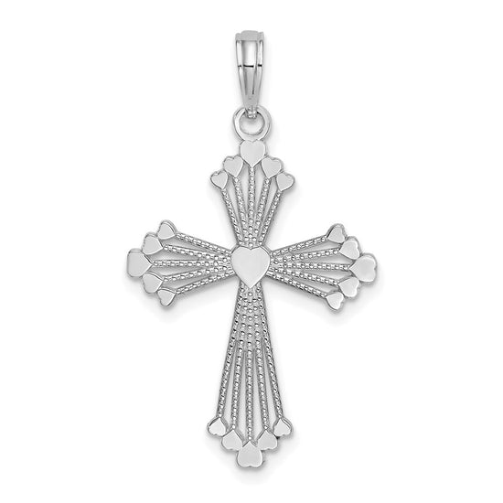 Gold Heart Cross Pendant