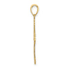 14K Diamond-cut Cut-Out Stripes Cross with Heart Charm