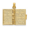 14K 3-D THE JABEZ PRAYER Book 1st Chronicles 4:10 Moveable Pages Pendant
