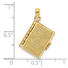 14K 3-D THE JABEZ PRAYER Book 1st Chronicles 4:10 Moveable Pages Pendant