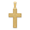 14K Block Cross Charm