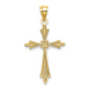 14K Diamond-cut Cross with Fancy Edges Charm