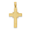14K Diamond-cut Etched Cross Charm