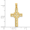 14K Diamond-cut Etched Cross Charm
