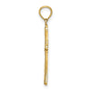 14K Diamond-cut Striped Cross Charm