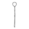 14K White Gold Diamond-cut Striped Cross Charm