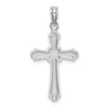 14K White Gold Diamond-cut Striped Cross Charm