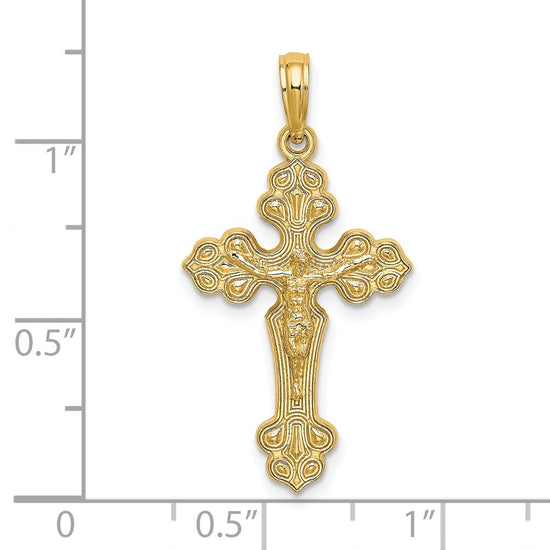 14K Crucifix with Fancy Tips Charm