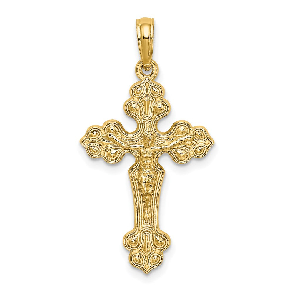 14K Crucifix with Fancy Tips Charm