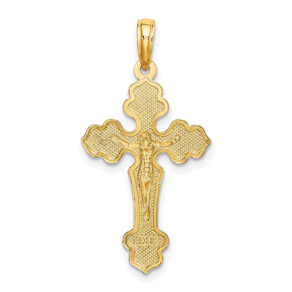 14K Diamond-cut Crucifix with Fancy Tips Charm