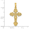 14K Diamond-cut Crucifix with Fancy Tips Charm