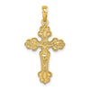 14K Diamond-cut Crucifix with Fancy Tips Charm