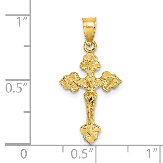 14K Crucifix with Fancy Tips Charm