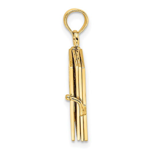 14K 3-D THE TEN COMMANDMENTS in Hebrew Book with Moveable Pages Pendant