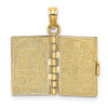 14K 3-D THE TEN COMMANDMENTS in Hebrew Book with Moveable Pages Pendant
