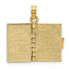 14K 3-D THE TEN COMMANDMENTS in Hebrew Book with Moveable Pages Pendant