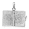 14K White Gold 3-D THE TEN COMMANDMENTS Book with Moveable Pages Pendant