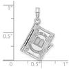 14K White Gold 3-D THE TEN COMMANDMENTS Book with Moveable Pages Pendant