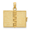 14K 3-D Moveable Santa Biblia Book Spanish Bible with Lords Prayer Charm